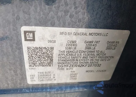 2019 Cadillac Xt4 Sport z USA, uszkodzony, nr VIN 1GYFZER42KF107032